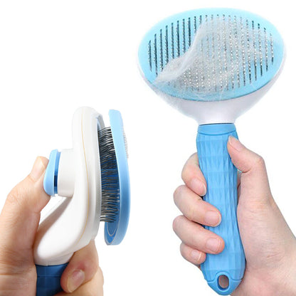 Dog Hair Removal Comb Grooming Brush Stainless Steel Cats Combs Automatic Non-Slip Brushs for Dogs Cats Dog Brush