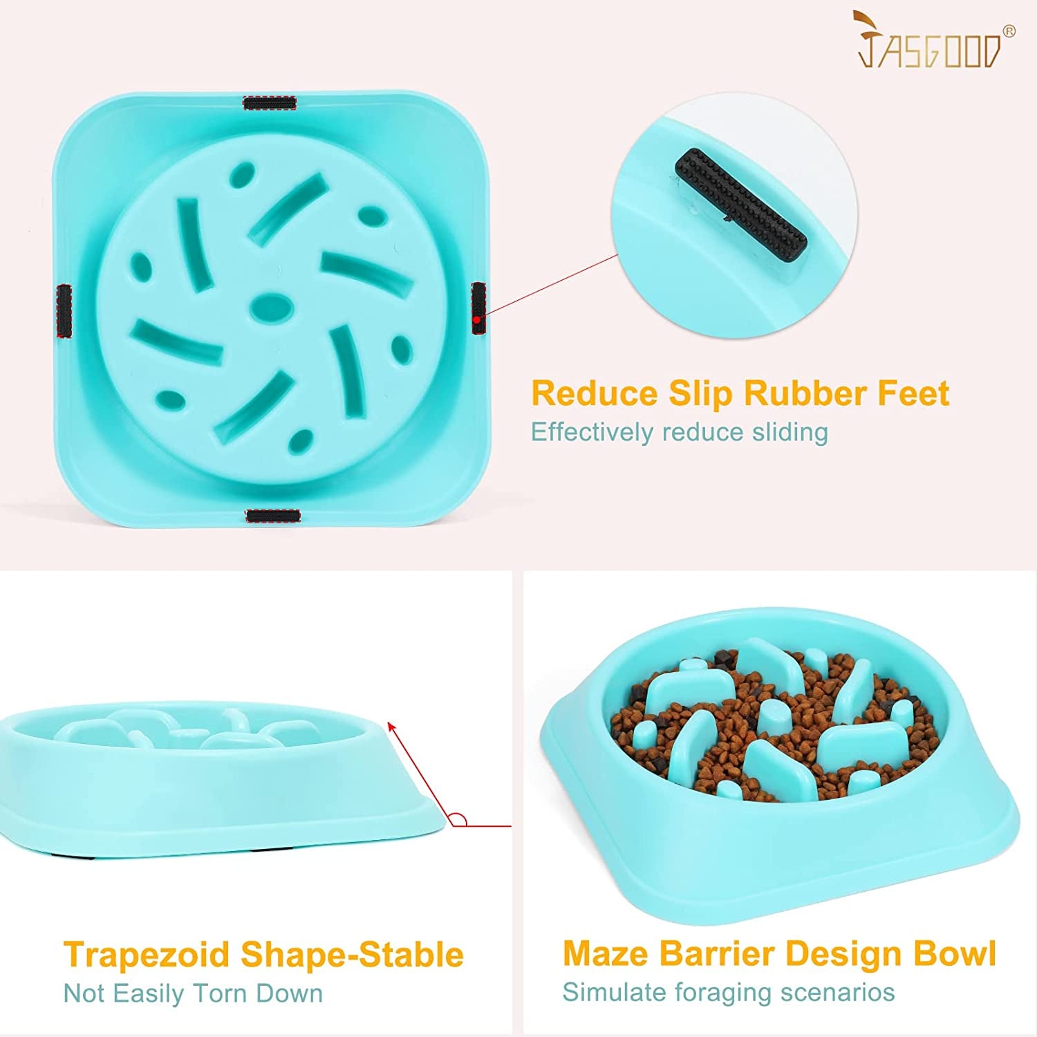 Dog Feeder Slow Eating Eco-Friendly Durable Non-Toxic Preventing Choking Healthy Design Bowl for Pet Stop Bloat